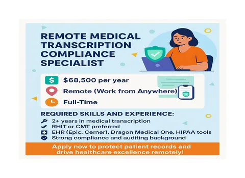 Remote Medical Transcription Compliance Specialist