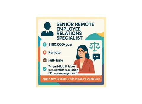 Senior Remote Employee Relations Specialist