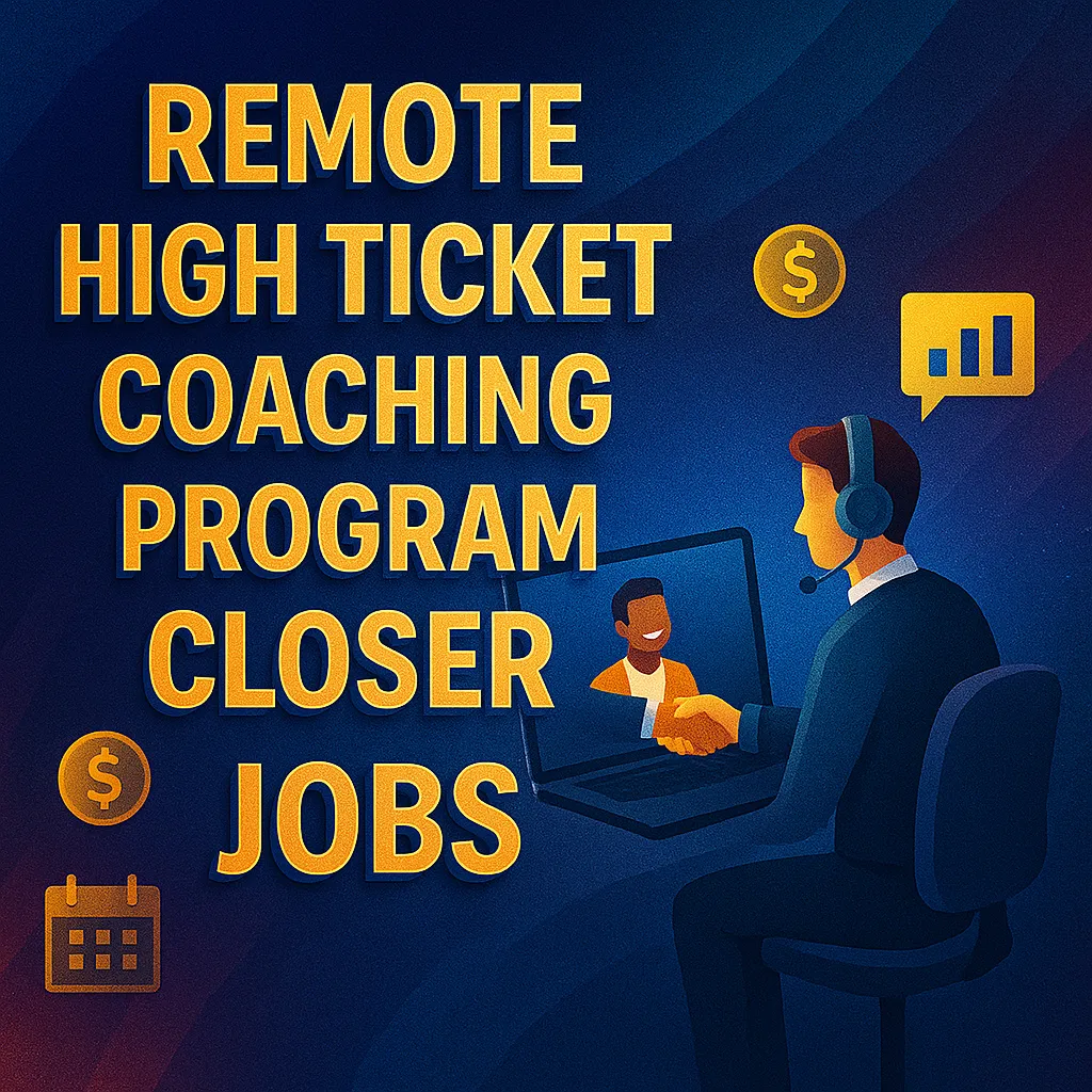 Remote High Ticket Coaching Program Closer