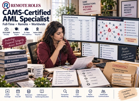 Certified Anti-Money Laundering Specialist (CAMS) Work From Home