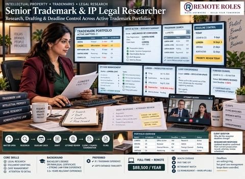 Senior IP Trademark Researcher Work From Home
