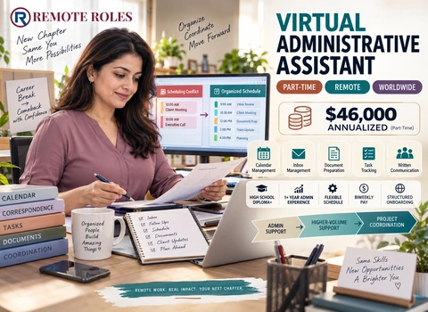 Part-Time Remote Job for Career Returners Work From Home
